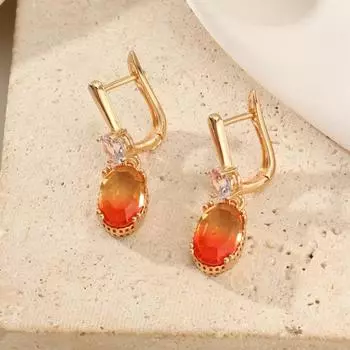 1 пара модных цветных овальных искусственных кристаллов висячие серьги для женщин кубический цирконий серьги ювелирные изделия свадебные аксессуары для вечеринки оранжевый
