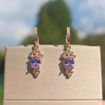 1 пара модных фиолетовых циркониевых геометрических сережек-подвесок для женщин, украшения для рождественской вечеринки, аксессуары фиолетовый