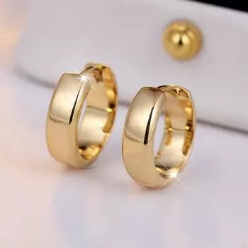 1 пара модных гладких круглых сережек-колец для женщин и девочек, модные свадебные украшения для вечеринок золотой
