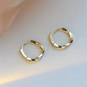 1 пара модных и простых геометрических круглых сережек, легкие роскошные высококачественные пряжки для ушей, подходят для повседневной женской одежды для вечеринок золотистый