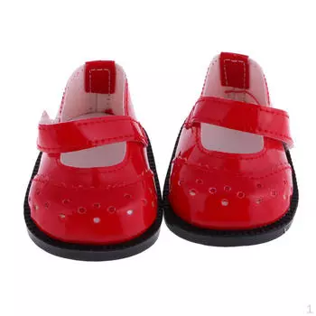 1 пара модных красных вечерних туфель из искусственной кожи для куклы