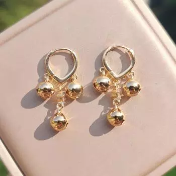 1 пара модных маленьких колокольчиков с микропаве циркония кисточкой серьги для женщин ежедневные украшения аксессуары для рождественской вечеринки золотой