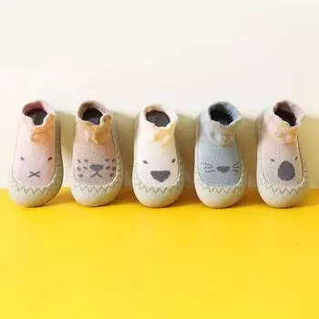 1 пара модных носков с плоской подошвой для малышей, противоскользящая обувь для малышей 23 бежевый