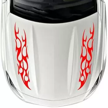 1 пара модных огненных светоотражающих наклеек на капот автомобиля, украшение чёрный