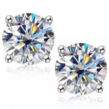 1 пара модных платиновых сережек с четырьмя когтями и цирконом, минималистичные серьги 4mm серебряный