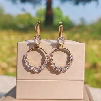 1 пара модных полых круглых колец-сережек для женщин с кубическим цирконием, украшения для рождественской вечеринки, аксессуары золотой