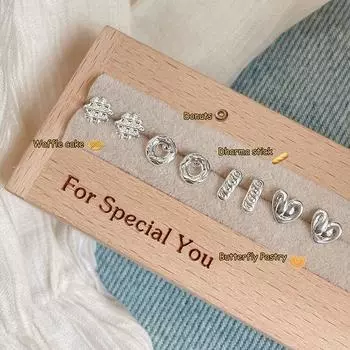 1 пара модных простых индивидуальных милых десертных сережек-гвоздиков для женщин и девочек, минималистичные изысканные гипоаллергенные маленькие серьги A1