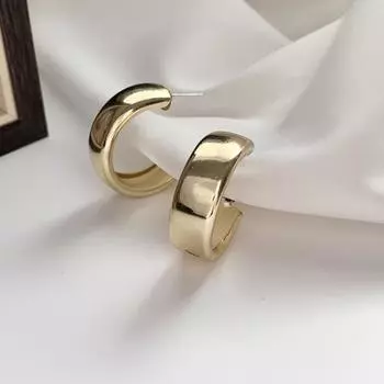1 пара модных простых серебряных сережек-колец для женщин и девочек, золотой круг золотой