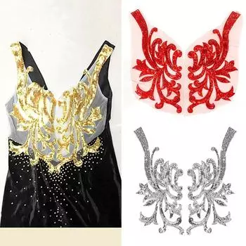 1 пара модных сделай сам винтажных блесток цветочных накладок кружевная ткань шитье вышивка одежда пэчворк