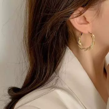 1 пара модных серег-кольца в обертке, металлические круглые серьги, преувеличенные элегантные очаровательные серьги, ювелирные изделия, подарок серебряный