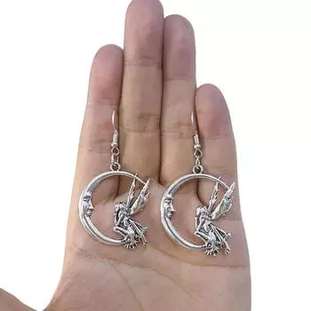 1 пара модных сережек Dream Moon Elf Angel для женщин, очаровательные праздничные ювелирные изделия для вечеринок, подарки серебряный