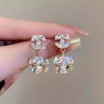 1 пара модных сережек с блестящими буквами Advanced Sense для женщин и девочек, минималистичные универсальные серьги, ювелирные аксессуары, подарки OneSize