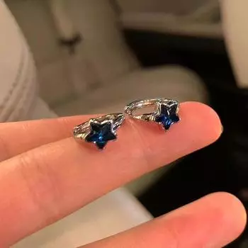 1 пара модных сверкающих сережек-колец в виде пентаграммы и звезды для женщин и девочек, простые милые винтажные серьги, украшения для пирсинга