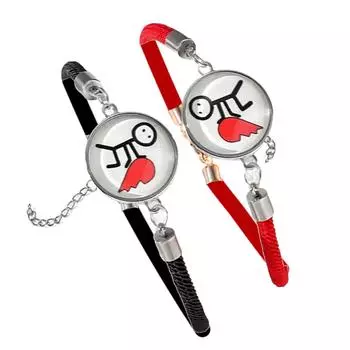 1 пара модных светящихся парных браслетов из кожи, регулируемые браслеты-манжеты, веревочный браслет для мужчин и женщин C