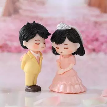 1 пара модных тонких деталей, яркая цветная миниатюрная скульптура, пара, День святого Валентина, сцена, декор, инструмент для украшения торта синий