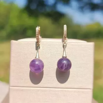 1 пара модных трехцветных круглых сережек-подвесок с имитацией нефрита для женщин, ювелирные изделия из кубического циркония, аксессуары для рождественской вечеринки фиолетовый