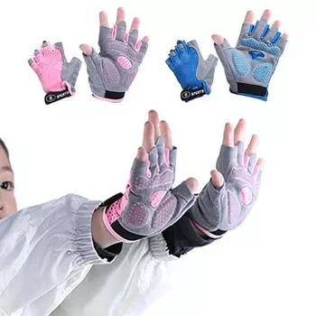 1 пара модных утолщенных спортивных перчаток с защитой от пота, ударопрочных детских нескользящих перчаток для езды на велосипеде M розовый