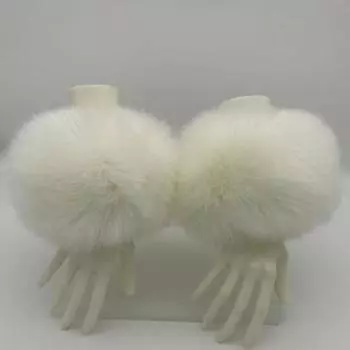 1 пара модных женских нарукавников универсального размера, теплые, универсальные, стильные, искусственный мех, зимние нарукавники бежевый