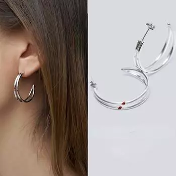 1 пара модных женских серег C-образной формы, красные резные серьги для подарков АРМИИ