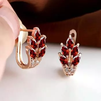 1 пара модных женских серег-крючков с цветочным принтом и листьями, серьги-крючки огранки маркизы, красные, синие, фиолетовые серьги с камнями, ювелирные изделия, свадебный подарок на Хэллоуин, Рождественские украшения белый