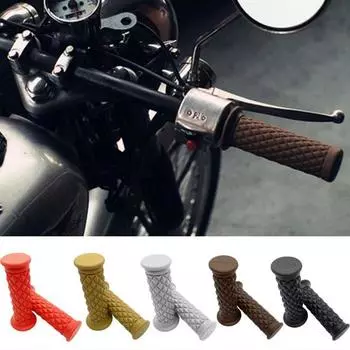 1 пара мотоциклетных ручек, нескользящие резиновые ручки на конце, ручки подруливающего устройства, 22 мм, удобные ручки для руля мотоцикла, ручки подруливающего устройства коричневый