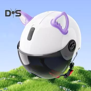 1 пара мотоциклетных шлемов с кошачьими ушками, декоративные накладки на уши для шлемов для скутера, велосипеда, мотоцикла, скейтбординга, аксессуары для шлемов розовый/белый