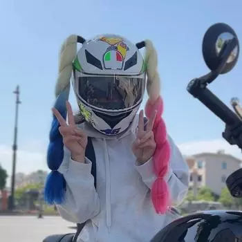 1 пара мотоциклетных шлемов в стиле панк, дреды, женские шлемы, дреды, косички, шлемы для мотокросса, украшения для волос в стиле панк красный