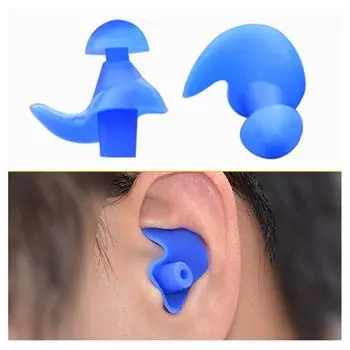 1 пара мягких экологических силиконовых спиральных водонепроницаемых пыленепроницаемых затычек для ушей в коробке, аксессуары для водного спорта и плавания 1 pair синий