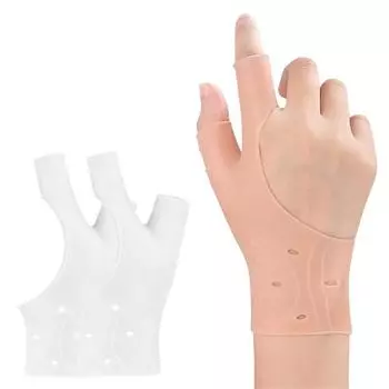 1 пара мягких гелевых повязок для поддержки большого пальца и запястья при артрите, тендините, растяжениях и боли в суставах, стабилизатор для левой и правой руки белый
