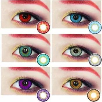 1 пара мягких контактных линз Ice Snow, цветные контакты для косплея на Хэллоуин, косметические контактные линзы красный