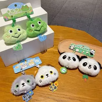 1 пара мягких парных брелоков с мультяшной пандой, рюкзаком, подвеской, милым плюшевым брелоком в подарок frog