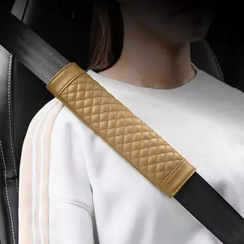 1 пара мягких ремней для сидений, защитный удобный автомобильный кожаный ремень безопасности 23cm коричневый