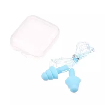 1 пара мягких силиконовых берушей с веревкой для водных видов спорта, защита органов слуха, шумоподавление, беруши, аксессуары для бассейна белый