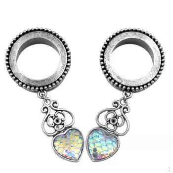 1 пара мясных туннелей с хрустальными украшениями из нержавеющей стали для пирсинга для мужчин и женщин 16mm