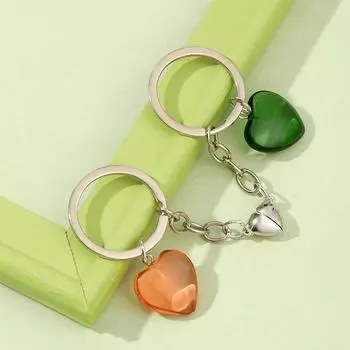 1 пара мультяшных магнитных брелоков, креативный лучший друг, металлический брелок, сумка, подвеска, держатель для ключей от машины, подарок для пары as the picture