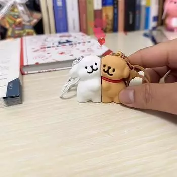 1 пара мультяшных милых магнитных парных брелоков, брелок в виде щенка Kawaii, брелок для ключей от машины, брелок для рюкзака, украшения, аксессуары, подарки