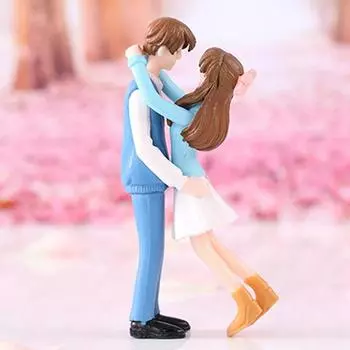 1 пара мультяшных романтических милых парочек, садовые микроландшафтные статуэтки, сделай сам, пластиковое украшение для сада синий