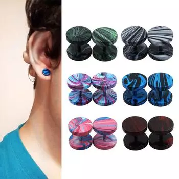 1 пара, мужские и женские серьги из нержавеющей стали 16 г, двойные расклешенные серьги-затычки для ушей, ювелирные изделия для пирсинга розовый