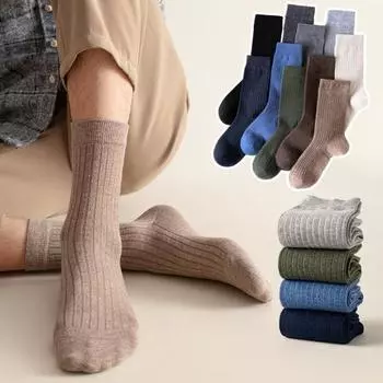 1 пара мужских деловых носков средней длины, без запаха, однотонные, в стиле ретро, высокая эластичность, противоскользящие темно-серого