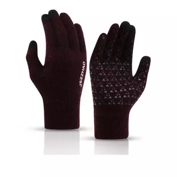 1 пара мужских и женских зимних перчаток, теплые вязаные перчатки с сенсорным экраном для холодной погоды, подходят для езды на велосипеде, бега, альпинизма и путешествий чёрный