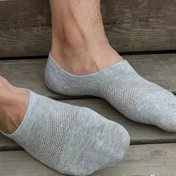 1 пара мужских модных носков из хлопка, не скользящих, невидимых, до щиколотки, тапочек, дышащих носков One Size