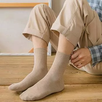 1 пара мужских носков без запаха, однотонные, эластичные, противоскользящие, дышащие, мягкие, теплые, впитывающие пот, противоусадочные, спортивные хлопковые носки темно-серого