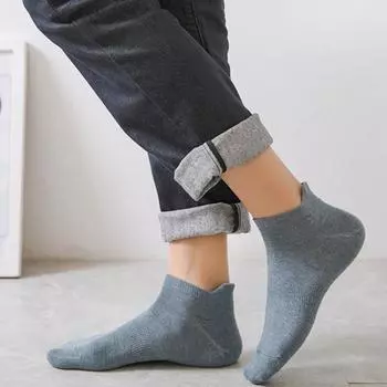 1 пара мужских носков-лодочек с низким вырезом, неглубокие хлопковые однотонные, высокоэластичные, противоскользящие, мягкие, впитывающие пот, противоусадочные, спортивные короткие невидимые носки белый