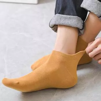 1 пара мужских носков-лодочек с низким вырезом, неглубокие хлопковые, высокоэластичные, противоскользящие, мягкие, впитывающие пот, противоусадочные, спортивные короткие невидимые носки