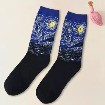 1 пара мужских носков с рисунком, модные универсальные унисекс носки с круглым вырезом, удобные дышащие повседневные носки One Size