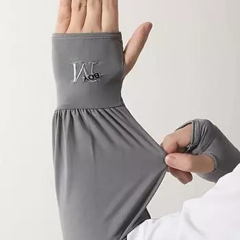 1 пара мужских однотонных длинных рукавов, свободные солнцезащитные рукава, летние прохладные рукава, дорожные рукава для мужчин 1pair серый