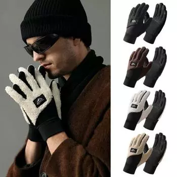 1 пара мужских зимних велосипедных перчаток, утолщенные, теплые, ветрозащитные, морозостойкие, с сенсорным экраном, плюшевые XL