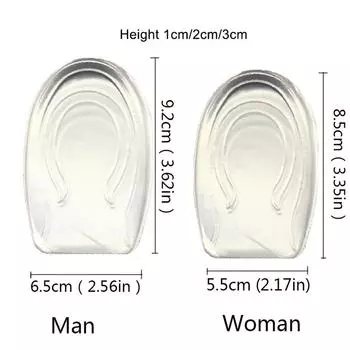 1 пара мужской и женской обуви с подъемом высоты, силиконовая вставка в пятку, увеличивающая высоту