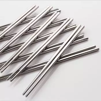 1 пара набор палочек для еды из нержавеющей стали, китайские палочки для еды, серебристая посуда, многоразовые наборы посуды