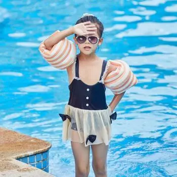 1 пара надувных плавательных кругов для рук, спасательное оборудование, прочная игрушка для бассейна для взрослых и детей Blue splash ink